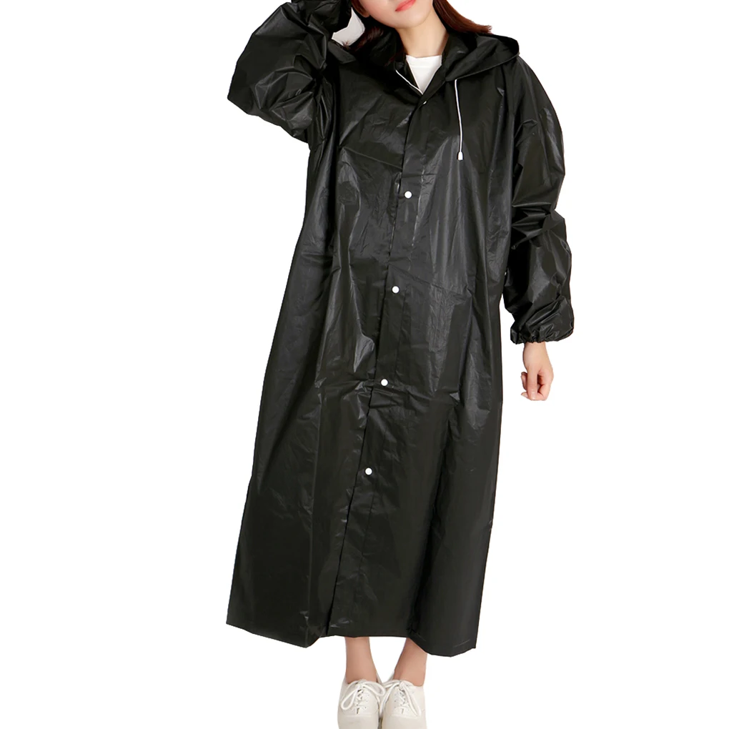 

Adults Raincoat Waterproof Rain Coat Hooded Cover Fashion Impermeable Covers Buttons Rainwear Women Men Travel Fishing