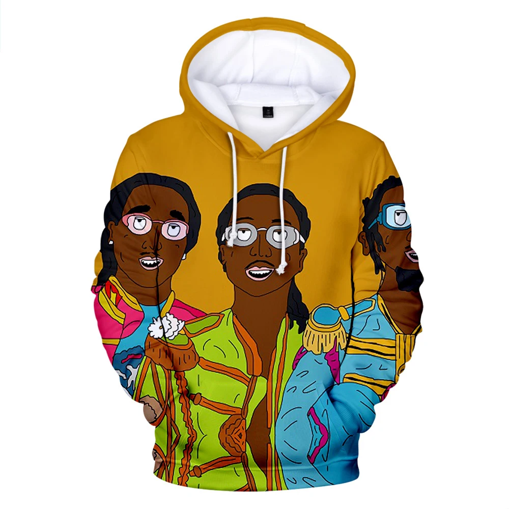 Толстовка Rapper Migos для мужчин и женщин осенние модные свитшоты Повседневная в