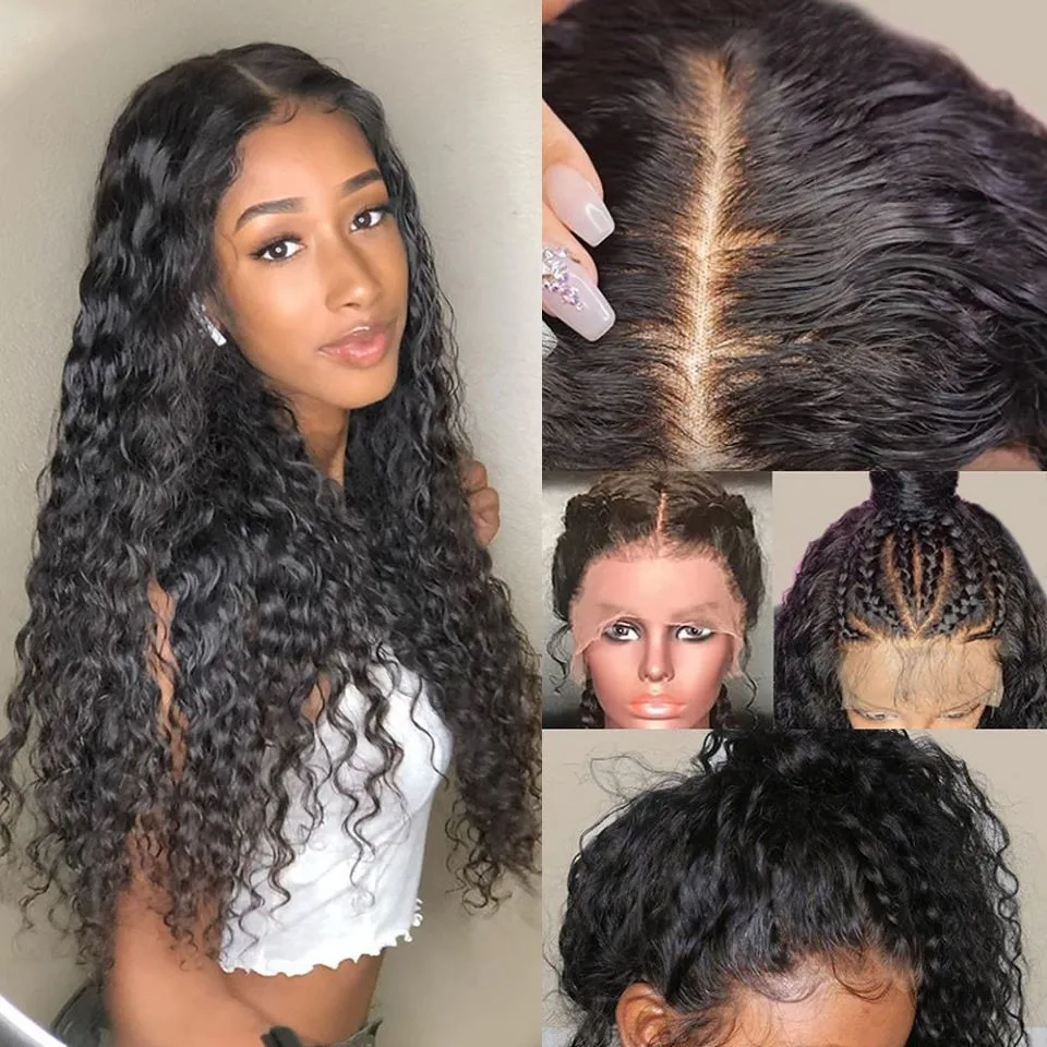 

Deep Curly13x4 Lace Front Human Hair Wigs for Black Women Prepluck Glueless Brazilian Curly Human Hair Wig 4x4 Lace Closure Wig