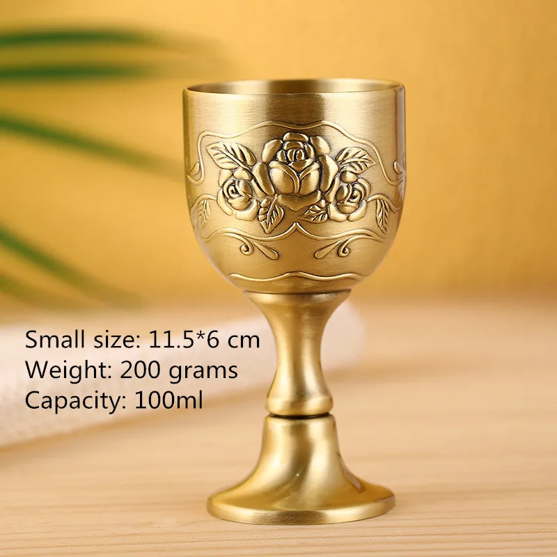 

2021Retro metal European style antique bronze liquor glass creative personality liquor home Russian goblet small wine glass