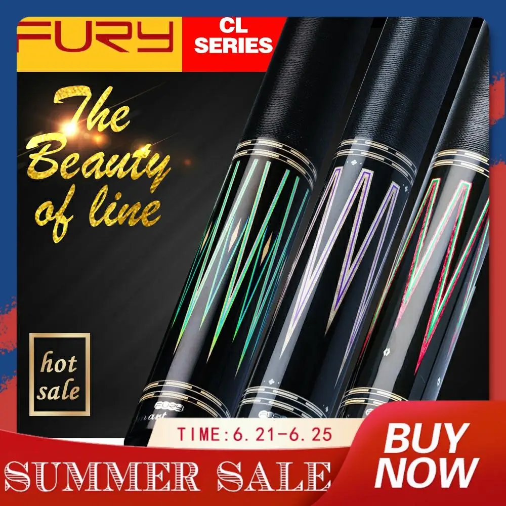

Fury CL Series Billiard Pool Cue 13mm Tiger Tip Professional Half Tecnologia Maple Shaft Fashion Cool Point Billar Stick Kit