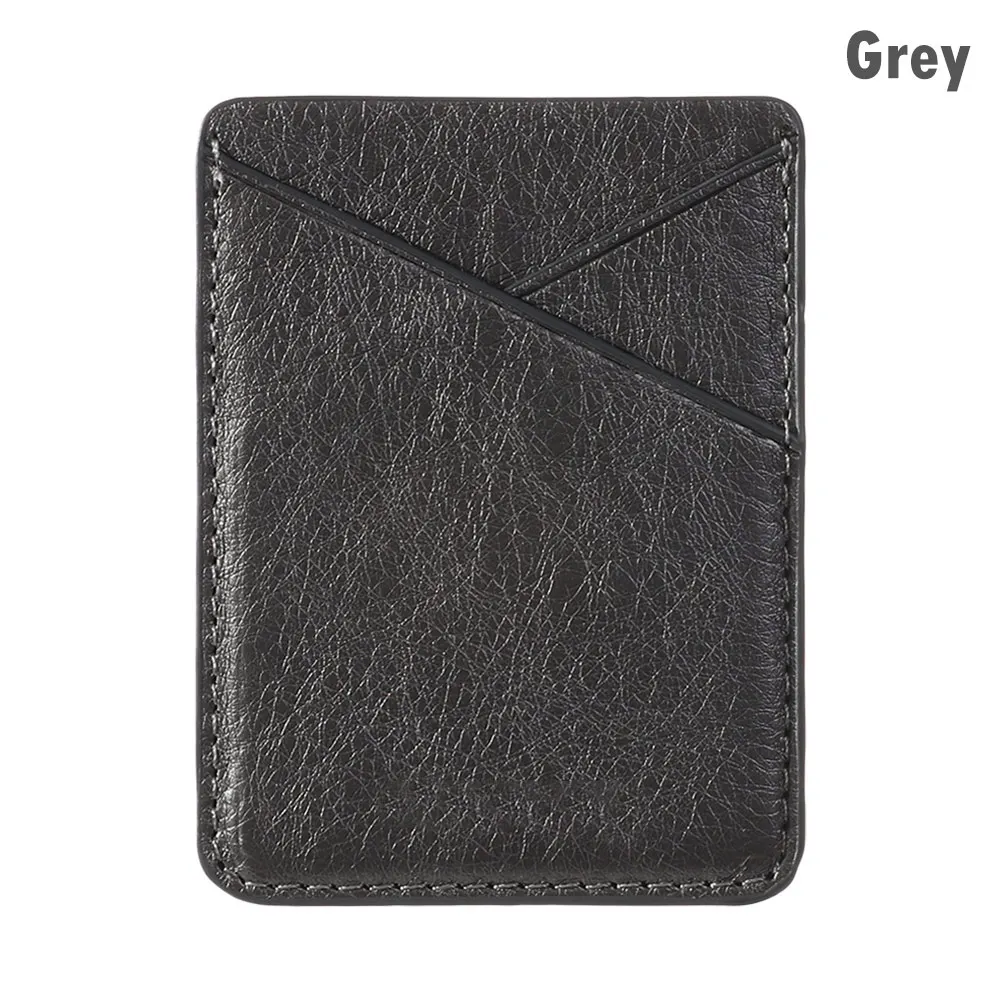 Style 2 - grey Клейкая наклейка, карман для мобильного телефона, кожаный держатель для карт, Кредитная ID карта, мобильный телефон, задний карман, кошелек, чехол, наклейка, s сумка, чехол - Цвет: Style 2 - grey
