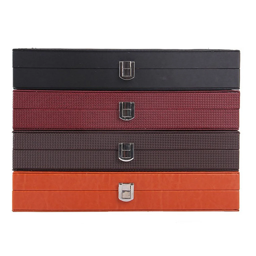 

Luxury Elegant Leather Pencil Pen Box 12 Slots Organizer Box Jewelry Display