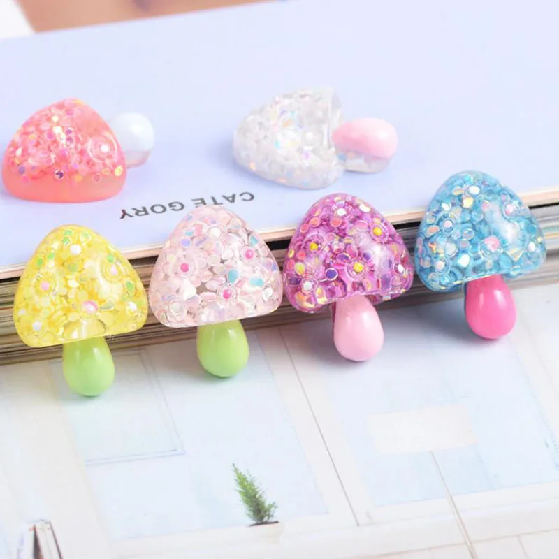 Блестки грибы с плоской задней стороной подвески из смолы шпилька для