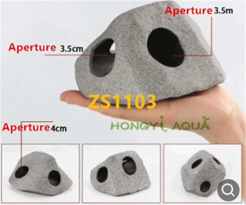 ZS1103 Аквариум для рыбы Ландшафтный глиняный горшок креветки Cixi doging Танк для разведения рыбы гнездо формы рок термометр для аквариума - Color: ZS1103