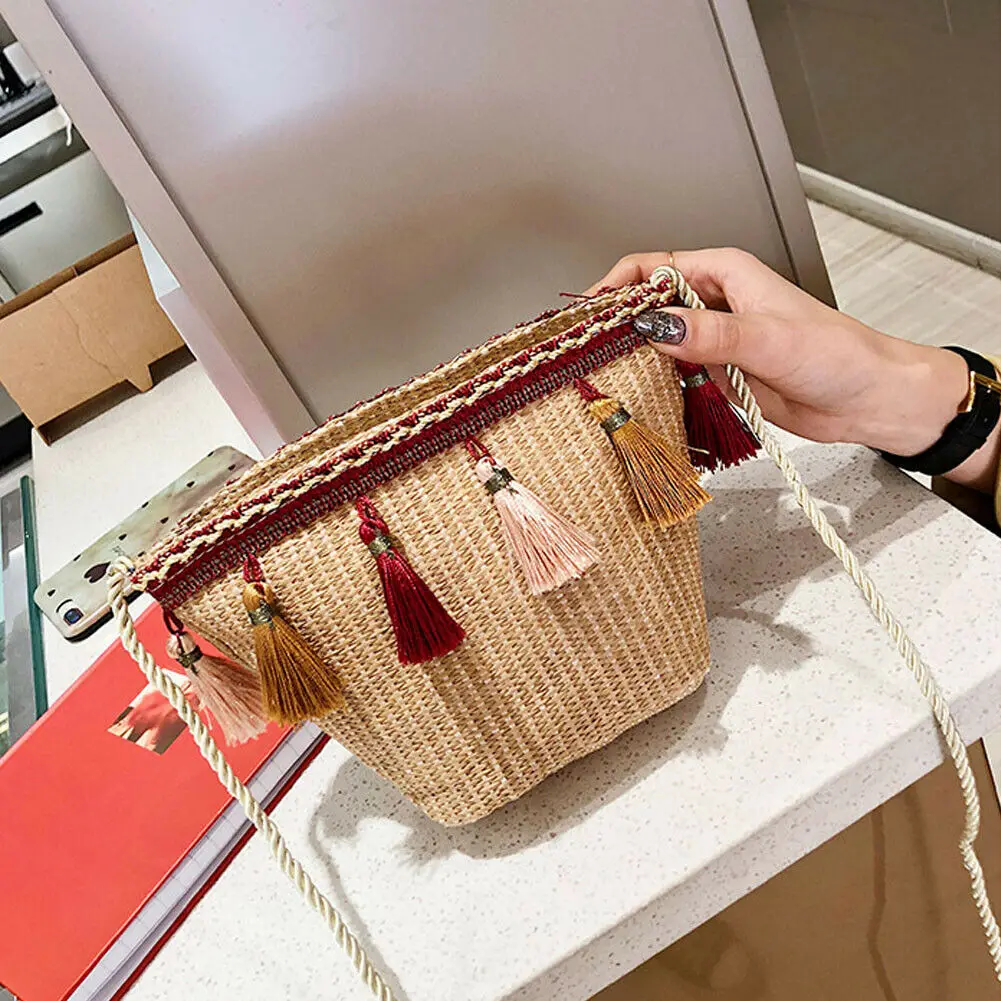 Bobo Пляжная Сумка круглая ручная плетеная ротанговая работа женская бамбуковая