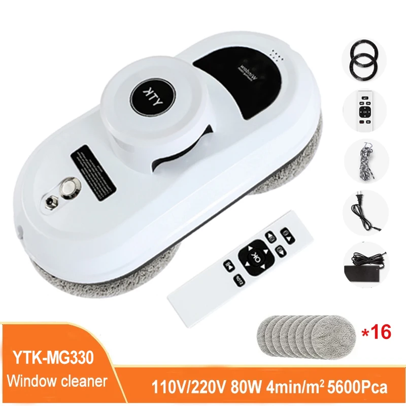 

Household Window Cleaner Robot Vacuum Cleaner Brushless Motor Remote Control Automatic Glass Cleaner 10PCS Cleaning Cloth