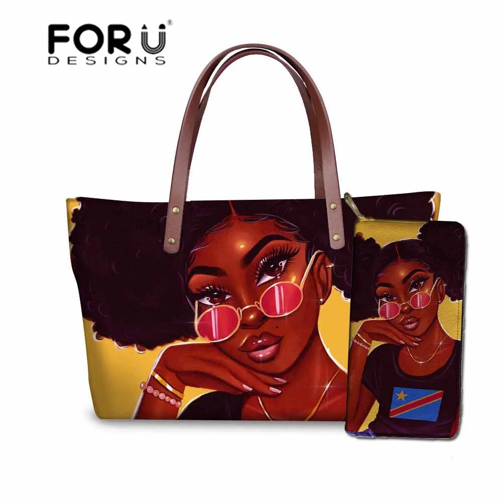 FORUDESIGNS женские сумки и кошелек для черного искусства африканских девушек