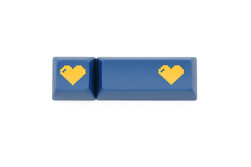 Domikey abs doubleshot keycap pixel heart blue yellow для oem dsa sa cherry profile покер 87 104 gh60 xd64 xd68 xd84 xd75