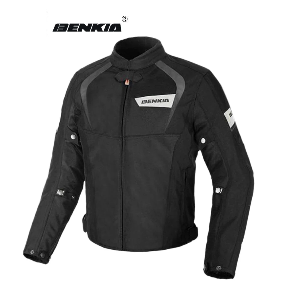 

BENKIA Motorcycle Jacket Men Motocross Jacket Summer Moto Jacket Protective Gear Motorbike Riding Clothing Black