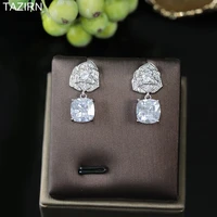 2022 drop earrings wild cubic zirconi fashion cz dangle earrings s925 women gifts flower shape bride wedding jewelry accessories