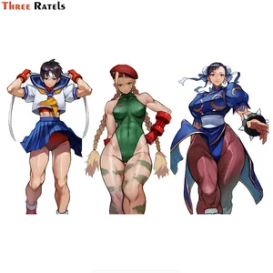 Наклейки для девочек Three Ratels F470 Chun li Cammy White Kasugano Sakura Game, наклейки для детей, велосипед, чемодан, наклейки для ноутбука, детская игрушка