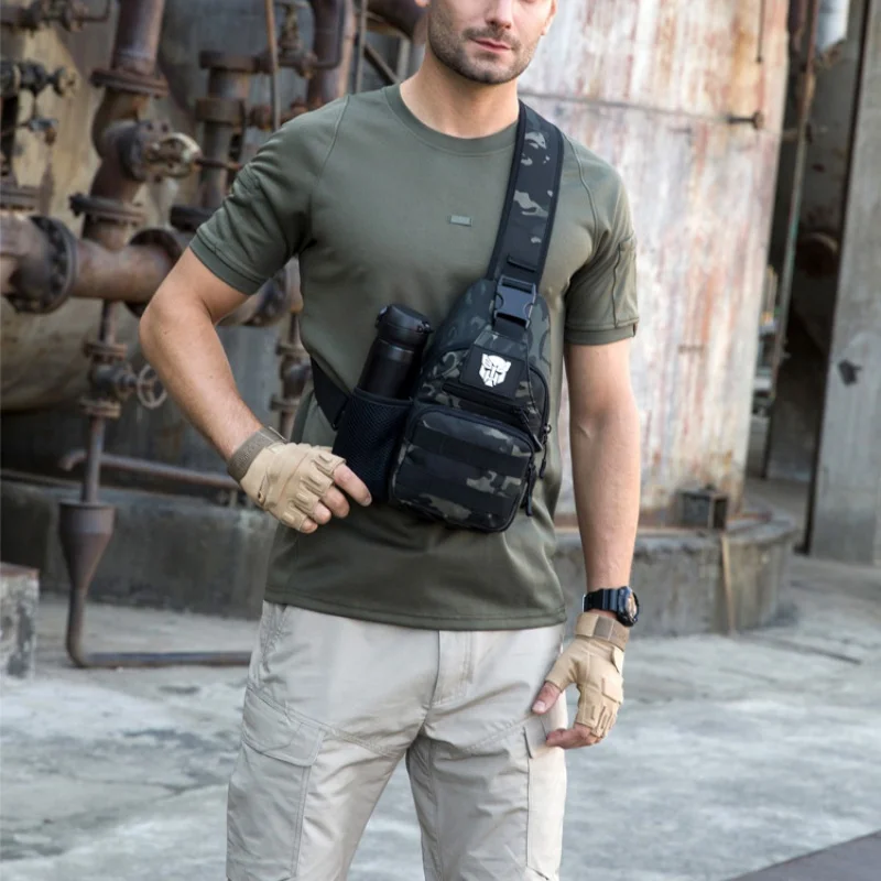 

Men Chest Pack Single Shoulder Bags USB Charging Chest Bag Waterproof Bags Male Anti-Theft Single Strap