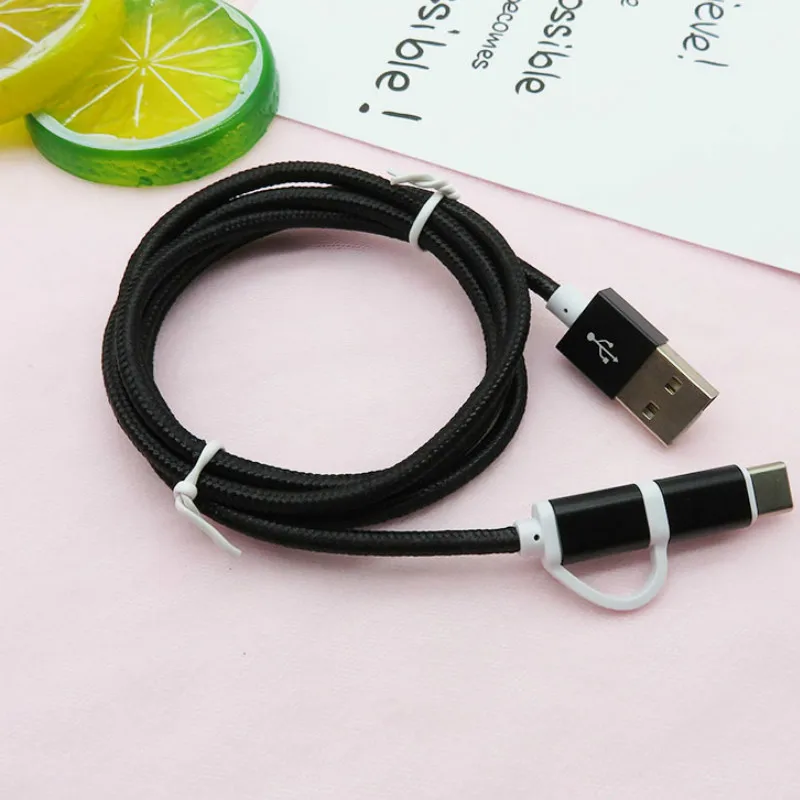 Usb type C Micro USB 2 в 1 кабель для быстрой зарядки для Xiaomi huawei samsung S9 S8 sony Oukitel Android кабели для зарядки мобильных телефонов