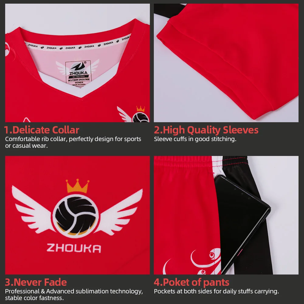 Уникальный дизайн женская трикотажная форма для волейбола 100% полиэстер дышащая