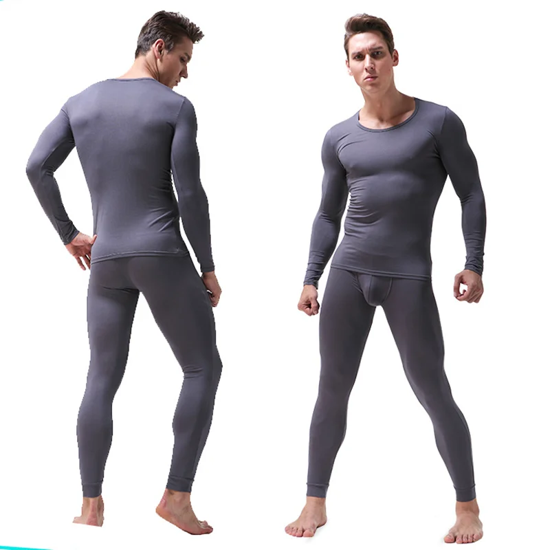 Мужские тонкие эластичные футболки с круглым воротом и Термальность нижнее