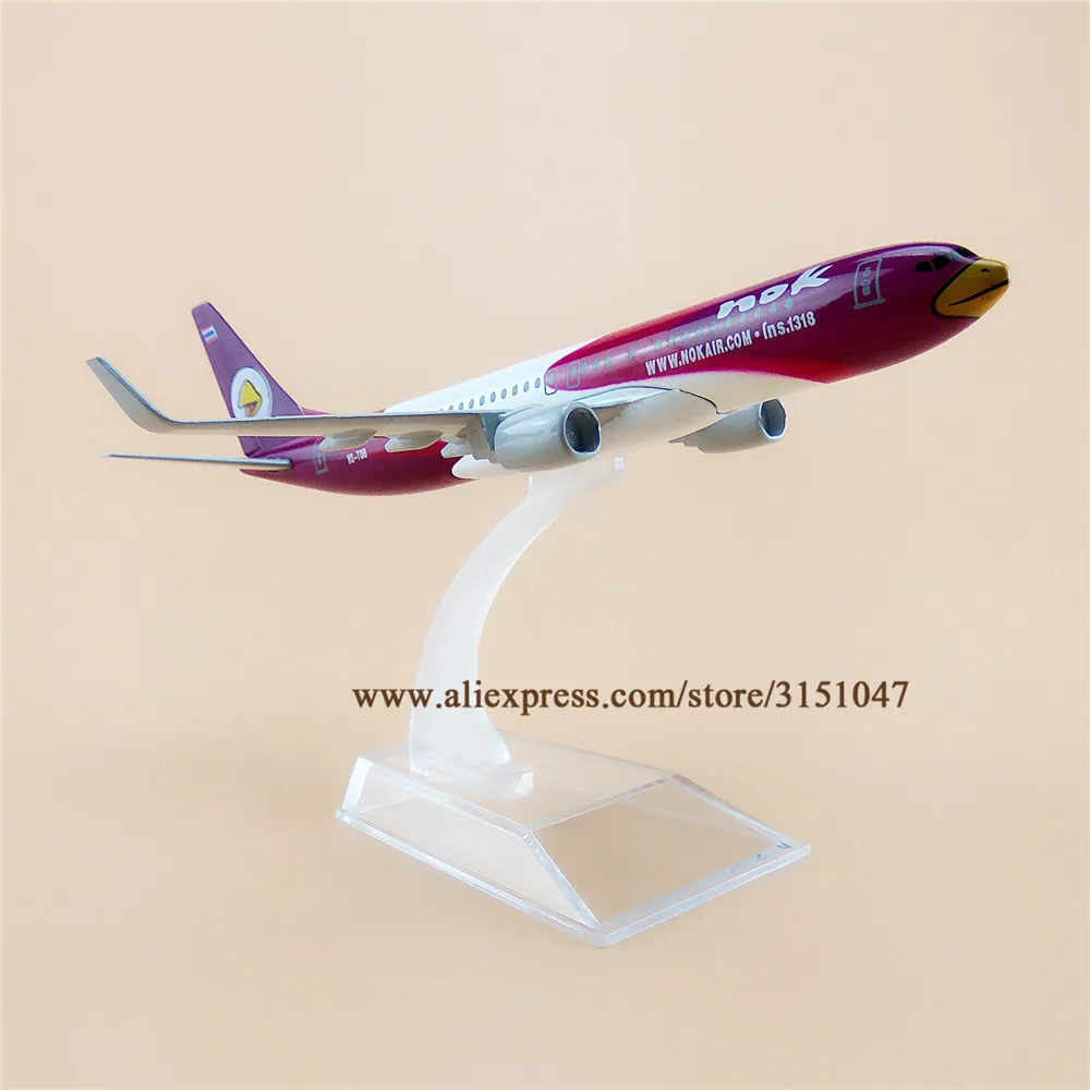 

Alloy Metal Purple Thai NOK Air B737 Airlines Airplane Model Thailand NOK Boeing 737 Airways Plane Model Aircraft Gifts 16cm
