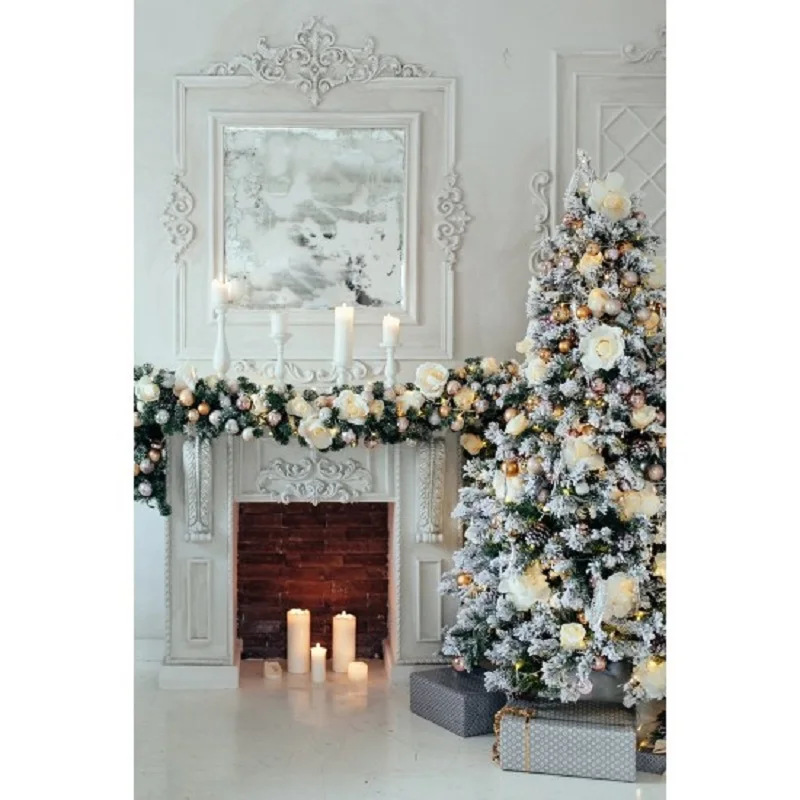 Реквизит для фотостудии Nitree фотография фон белый камин Виниловый рождественские