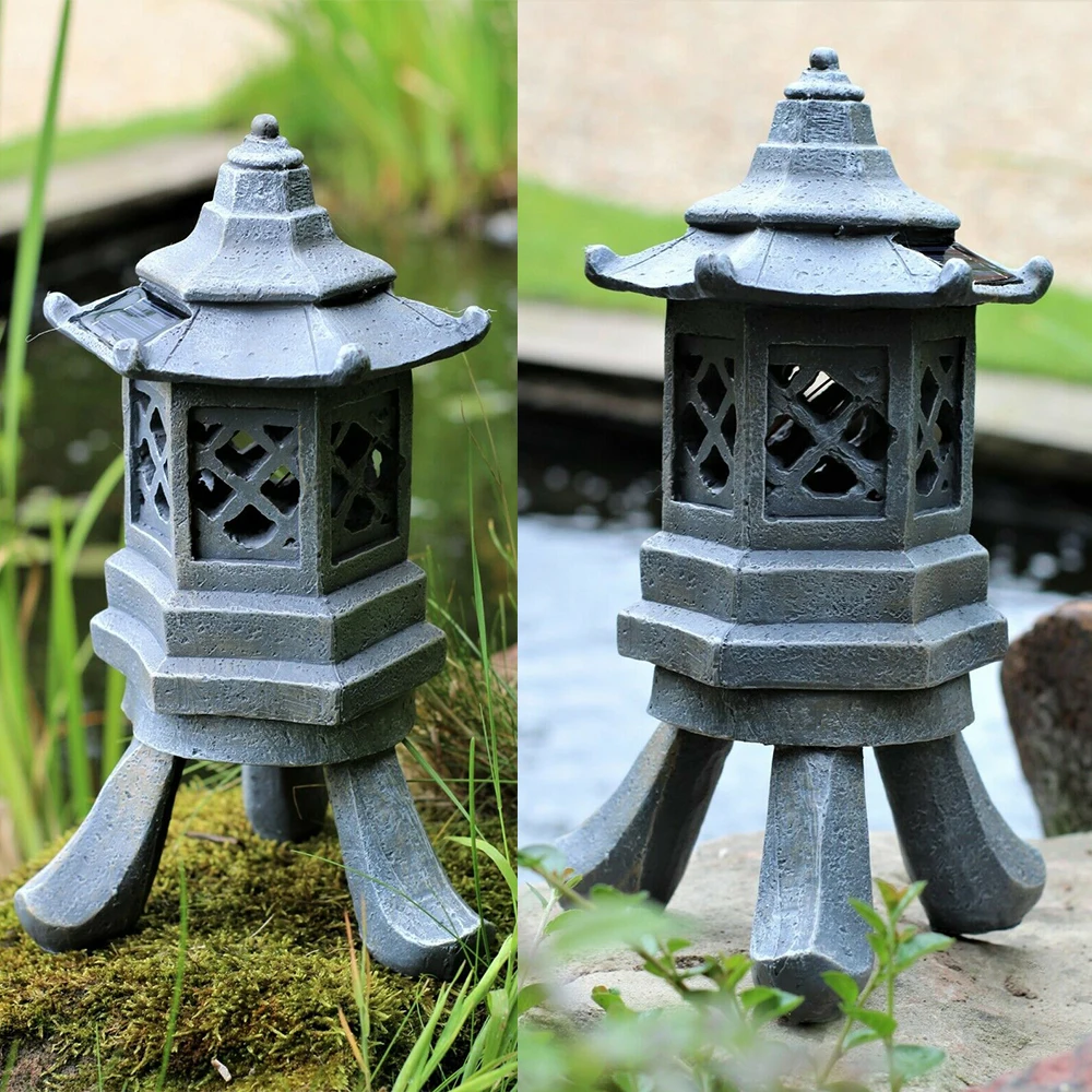 1 шт. на солнечных батареях Керамика пагода орнамент шланг для полива огорода
