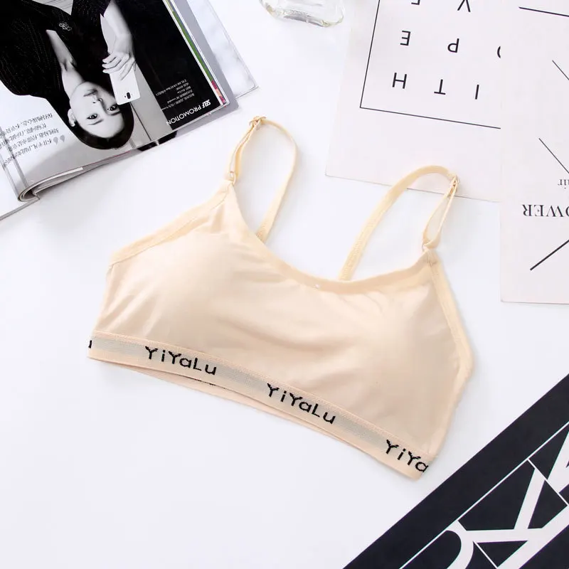 Bra for Teenage Cotton Training Child Girl Underwear Kids Solid Color Sport Vest Teens Puberty Clothing 8-14Y |