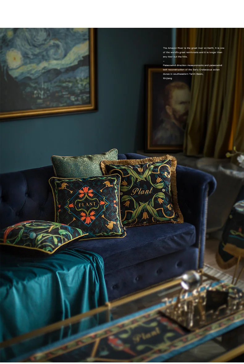 

Luxury Art Fashion Design Velvet Tassel Cushion Cover Animal Printed Pillow Cover Pillowcase Home Decorative Sofa Throw Pillows