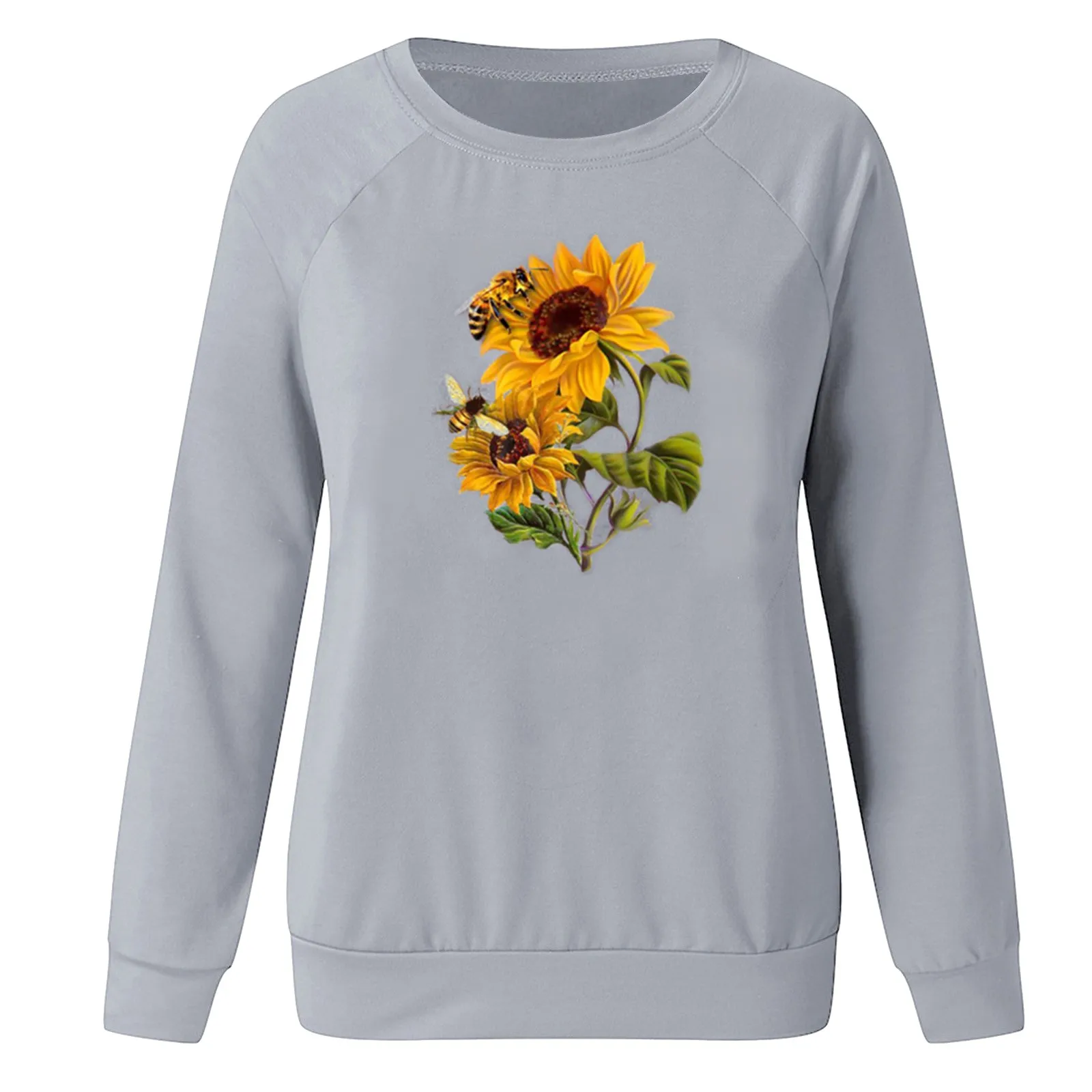 59# Autumn Winter Women Sweatershirt Flower Print Casual Printing Long Sleeve Sweatshirt Oversized Pullover Tops Blouse Femme