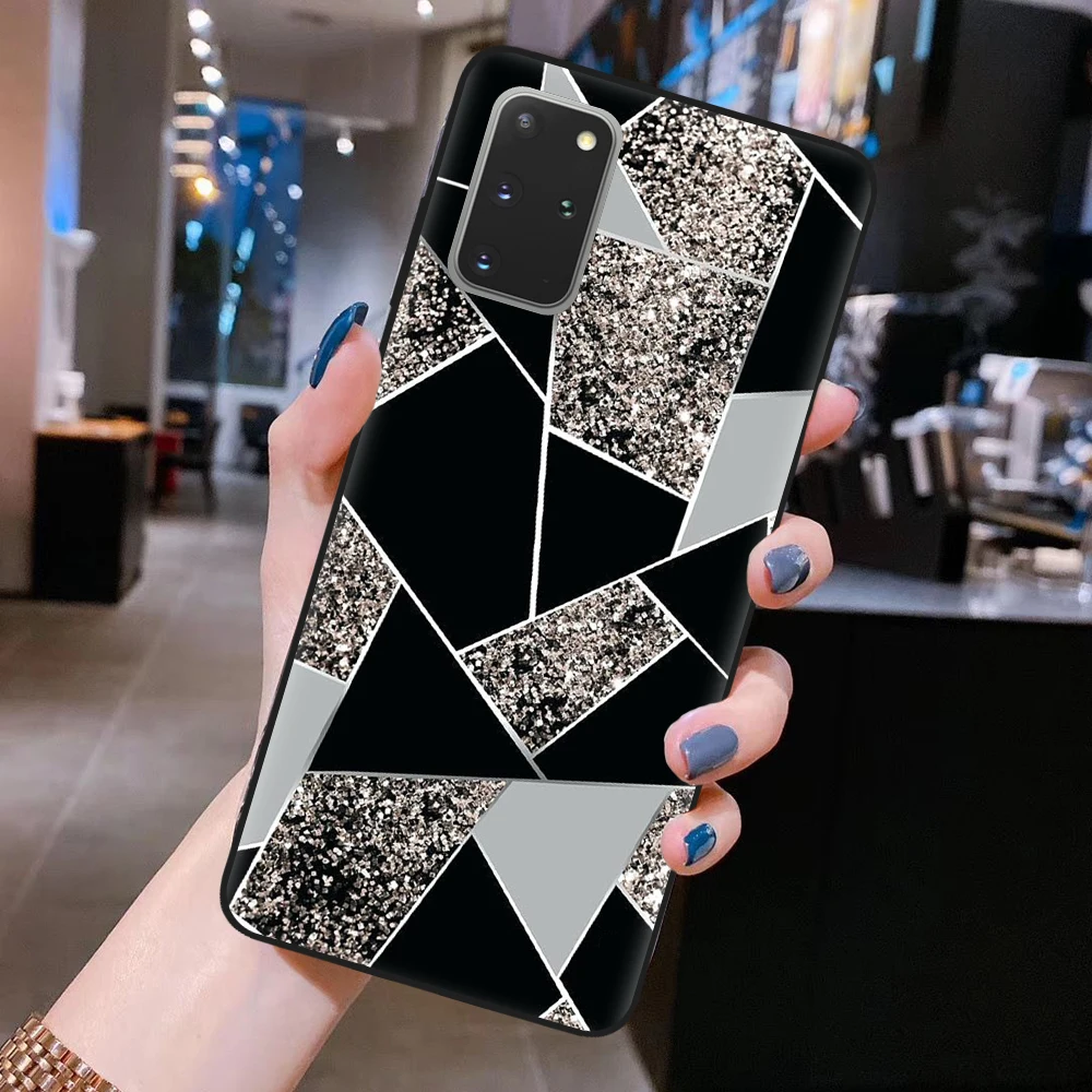 Чехол-накладка для Samsung S8 S9 S10 S20 Plus Ultra S10E A51 A71 A50 из ТПУ с мраморным узором |