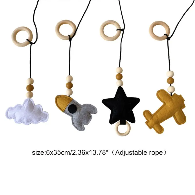 

4Pcs/set Solid Wood Fitness Rack Pendant Children Room Decoration Baby Gym Toy Hanging Ornaments