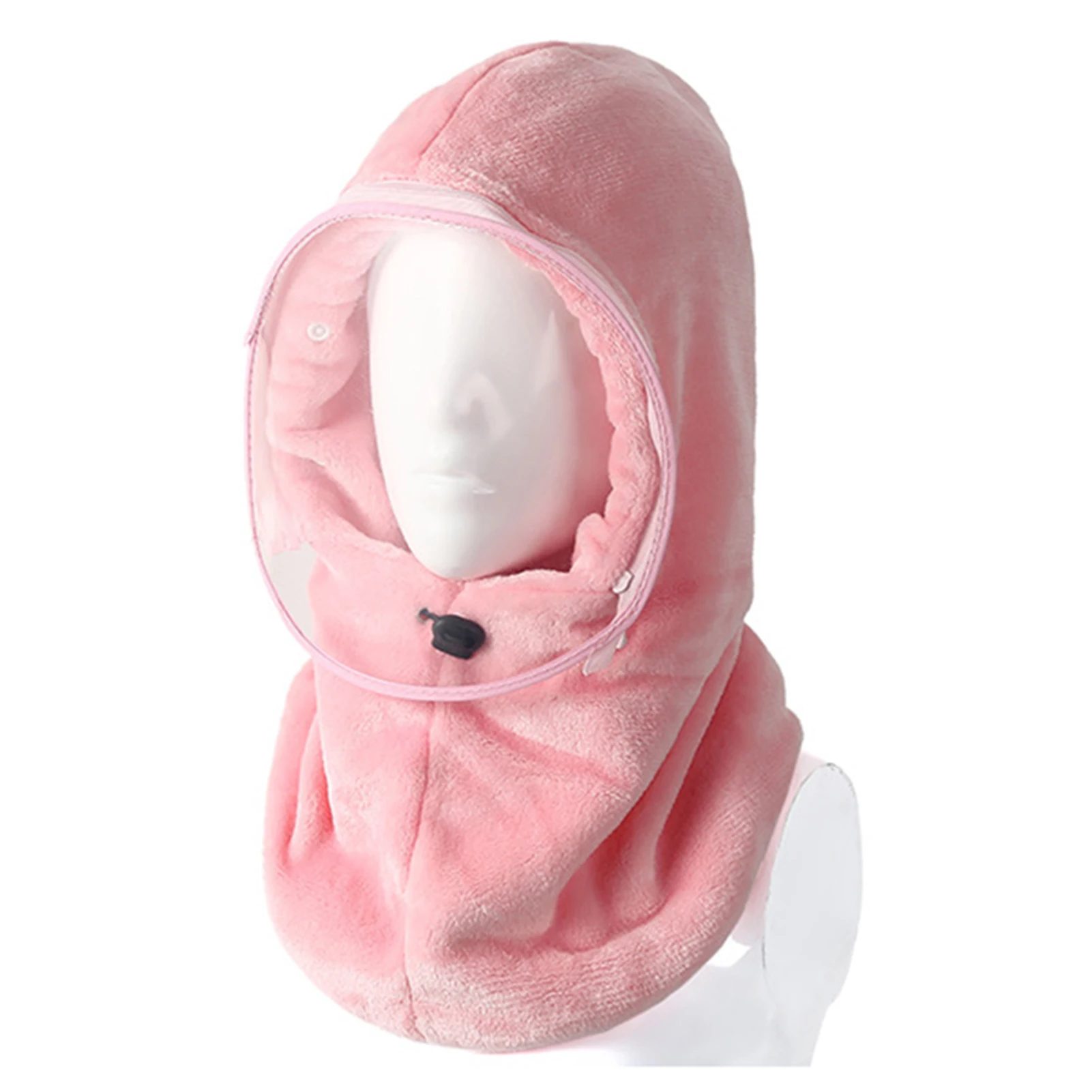 

Trend Winter Women Cycling Hat with Transparent Face Cover Ear Neck Protection Windproof Ski Cap Flannel Thicken Hat K2