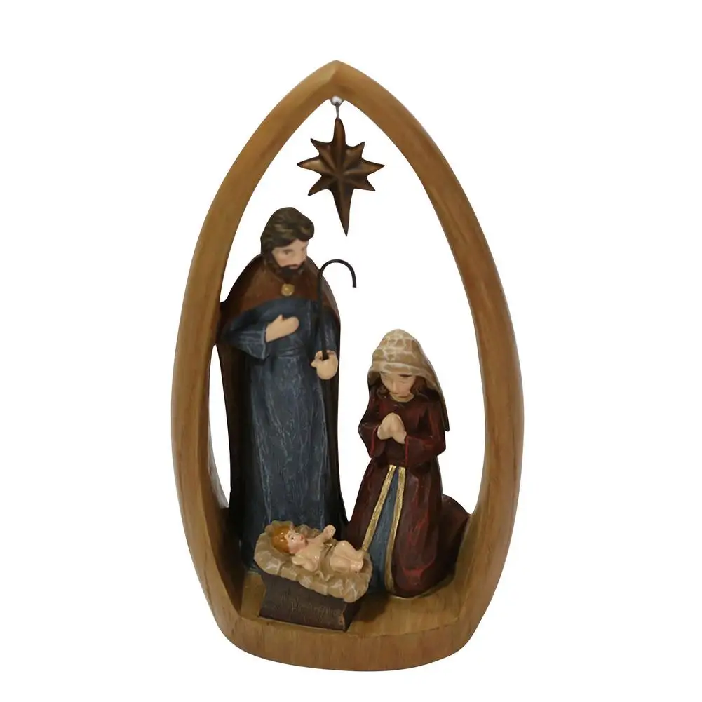 

Декорации из смолы для сцены Рождества Христиана Иисуса, рождественские украшения, фигурки святой семьи, Джозефа, Марии, религиозный подаро...