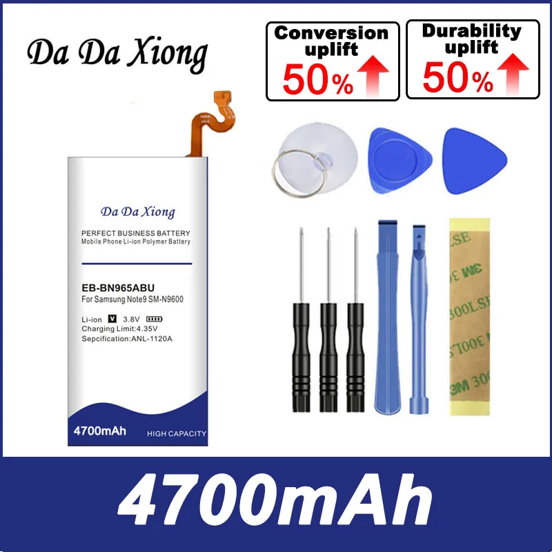 high capacity battery for samsung galaxy note9 note 9 eb bn965abu n9600 sm n9600 sm n960f 4700mah phone batterytools free global shipping