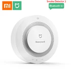 датчик дыма xiaomi Детектор дыма Xiaomi Mijia, сенсор Honeywell, звуковая и визуальная сигнализация, работает с дистанционным управлением через приложение и Bluetooth