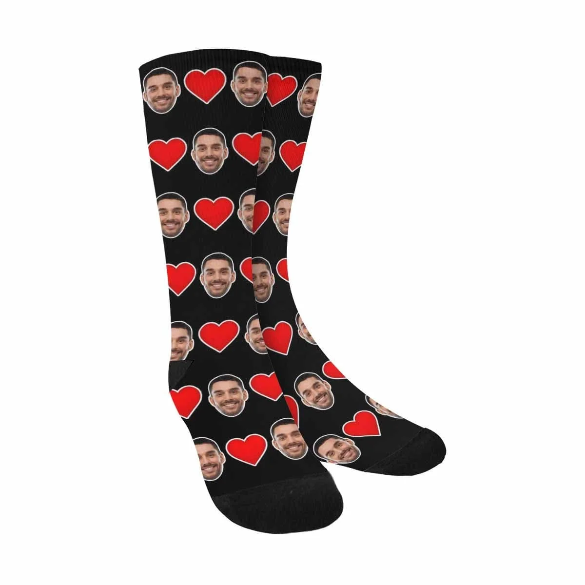 

Custom Face Love Heart Sublimated Crew Socks