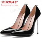 Туфли-лодочки женские кожаные, на металлическом каблуке, большие размеры 40, 43, 45