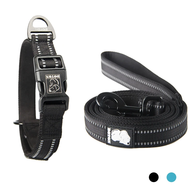 

Нейлоновый поводок и ошейник для собак, регулируемый светоотражающий, удобный, для прогулок и собак