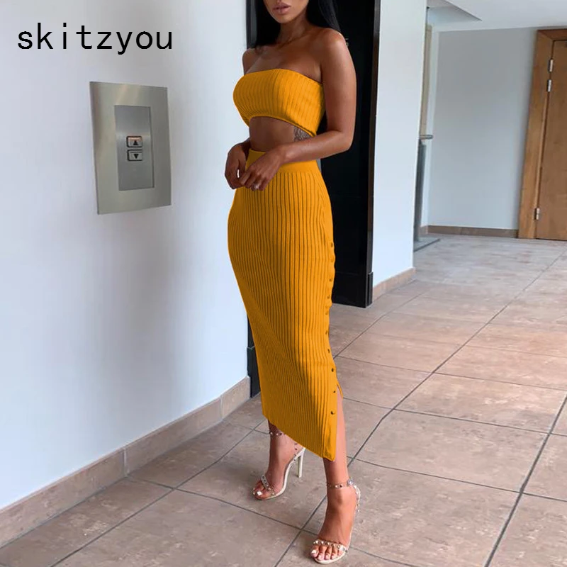 Skitzyou Весна Лето Белое платье из двух частей сексуальное без рукавов с открытыми