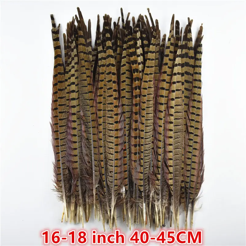 40-45CM 16-18Inch 25-75 см 10-3" натуральные Колечки перья из хвоста фазана для рукоделия Свадебные украшения DIY Декор натуральные перья, пух - Цвет: 40-45CM 16-18Inch