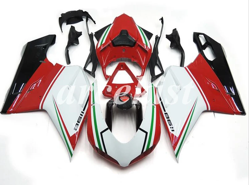

Новый ABS литья под давлением Полный обтекатели комплект подходит для поездок на мотоцикле Ducati 848 evo 1098 1198 2007 2008 2009 2010 2011 2012 красного и белого ц...