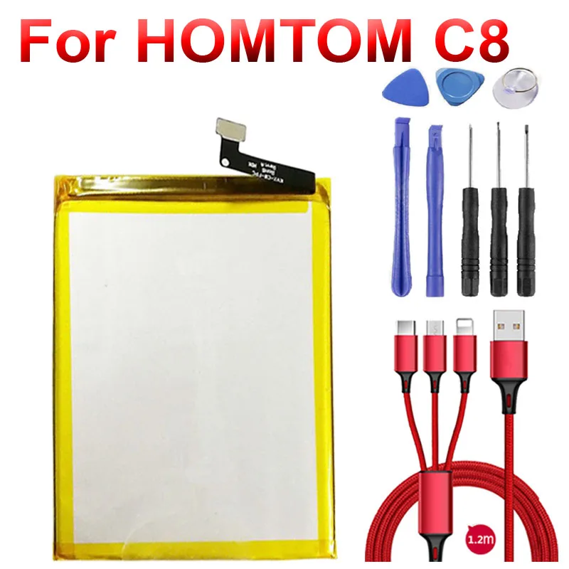 Аккумулятор 3000 мАч для смартфона HOMTOM C8 полный дисплей 5 дюйма 18:9 на базе Android 8 -