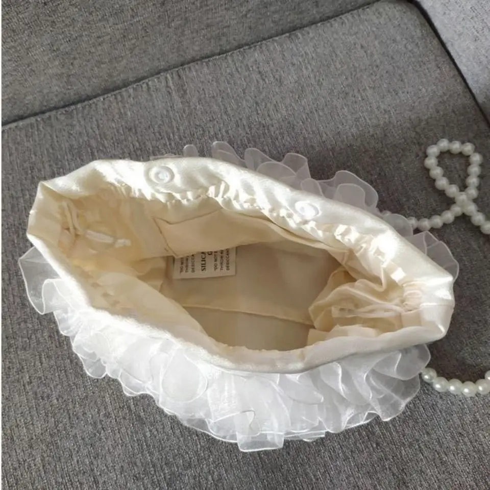 

Simple Solid Color Ladies Pearl Chain Crossbody Bag Fashion Women Small Shoulder Bag Luxury Design Female Clutch Purse Handbags