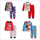 Пижама для мальчиков и девочек, осенне-зимняя хлопковая, в полоску, с надписью