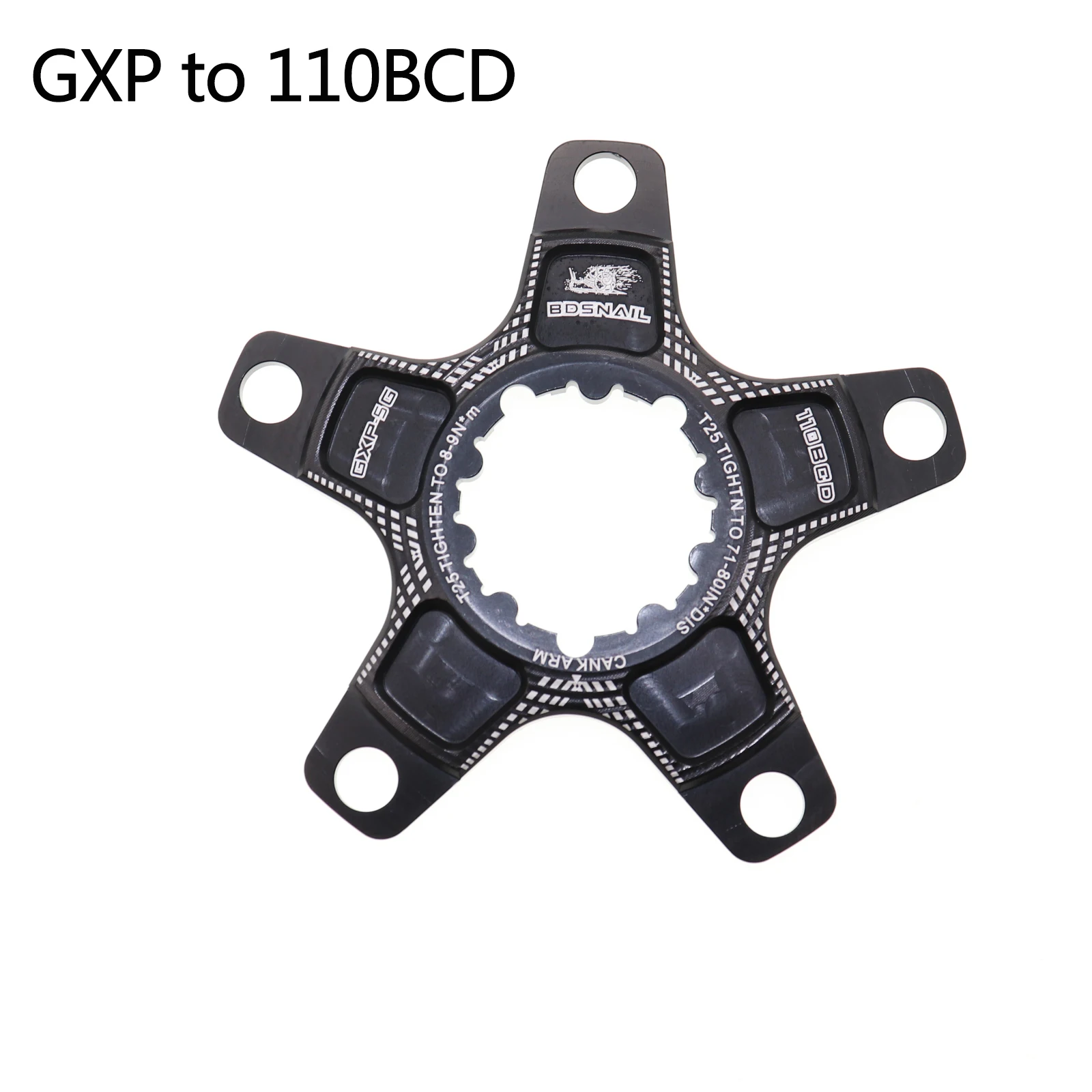 GXP to 110bcd Адаптер с цепным кольцом в виде улитки, паук, 6 мм, офсетный преобразователь для sram GXP до 104 BCD X9 XX1 X0 X01 GXP 6 мм 104bcd 110bcd 5 arms - Цвет: GXP to 110bcd