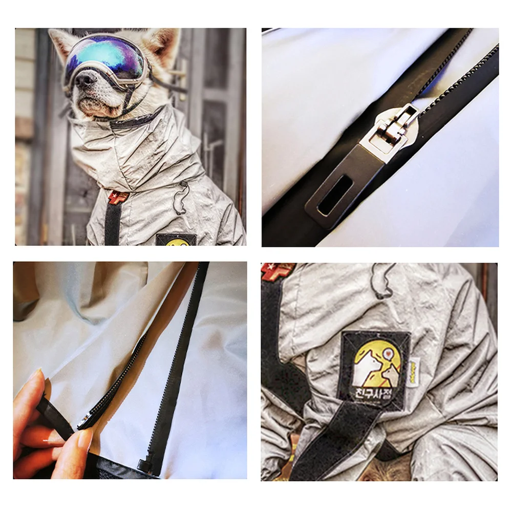 Дождевик светоотражающий для собак средних и крупных пород ветрозащитный с