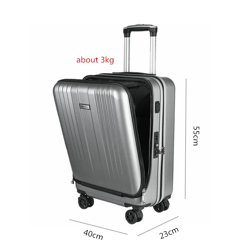

20" Cabin Luggage with Laptop bag ,Women Travel Suitcase with Charging USB, Men Upscale Trolley Case Business box