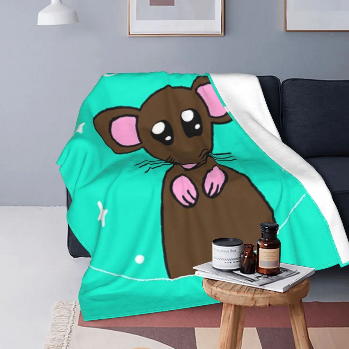 

I Love Rats-colcha a cuadros para cama, manta térmica 135, 4 unidades