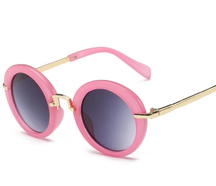 Модные круглые милые брендовые дизайнерские детские солнцезащитные очки R15