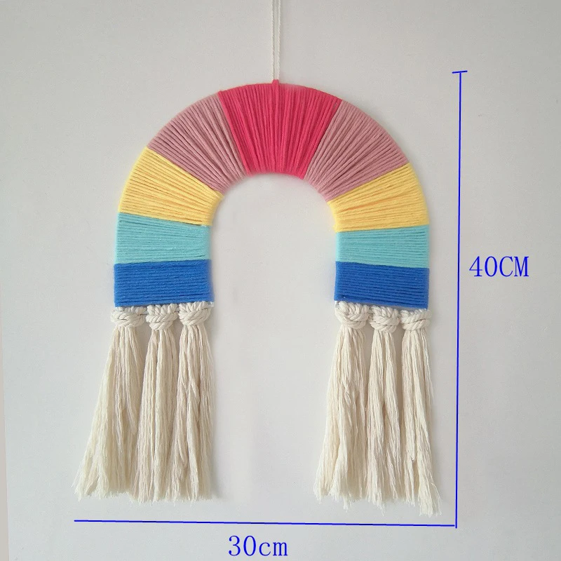Макраме подвесные украшения для детской комнаты ручной работы радужные