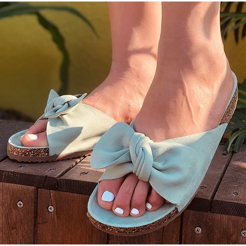 

MCCKLE Women Slippers Summer Sandals Bowknot Casual Beach Shoes Ladies Fashion Shoe Female Flats Flip Flops New Slides Footwear