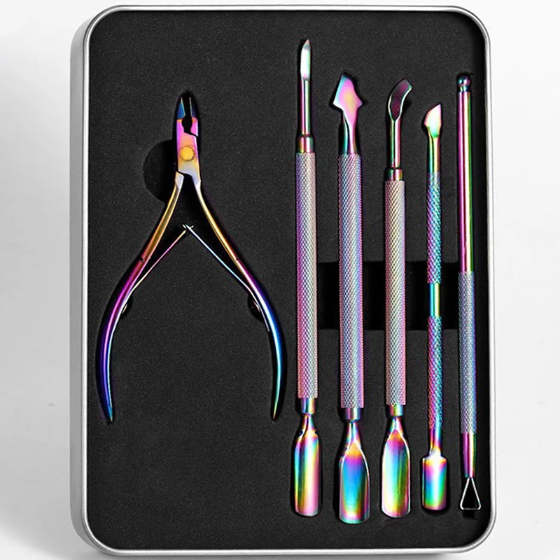 

4/6Pcs/Set Manicure Tools Set Nail Scissors Clipper Cuticle Remover Nail Pusher Pedicure False Nail Tip
