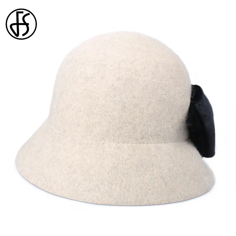 Mix Camel Fedora FS Женская фетровая одежда, черная шапка для женщин, осенняя Зимняя шерстяная шапка фетровая шляпа с широкими полями, винтажная французская шляпа Sombrero, элегантные шапки - Цвет: Mix Camel Fedora